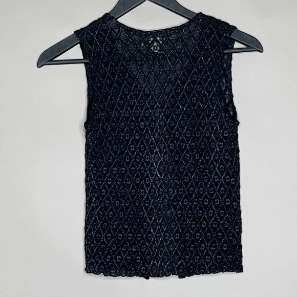 Younique Black Sheer Top With One Button Closure Size Small Made In USA - Picture 9 of 10